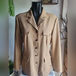 BGN & CO Beige Button Up Blazer Jacket Size 12